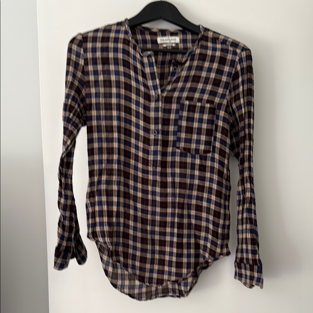 Isabel Marant Etoile cotton plaid blouse
